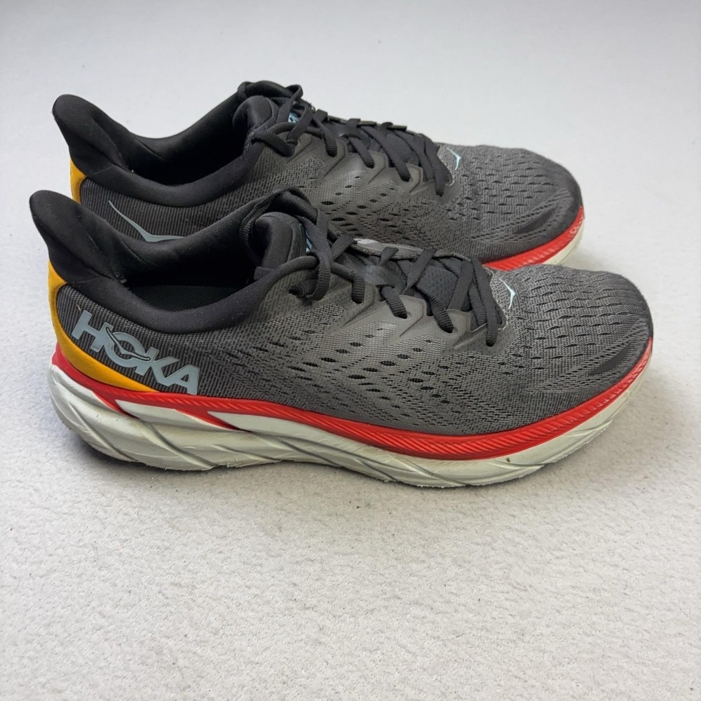 Hoka One One Clifton 8 Running Shoes Mens Size 12 Gray Cushioned Sneakers